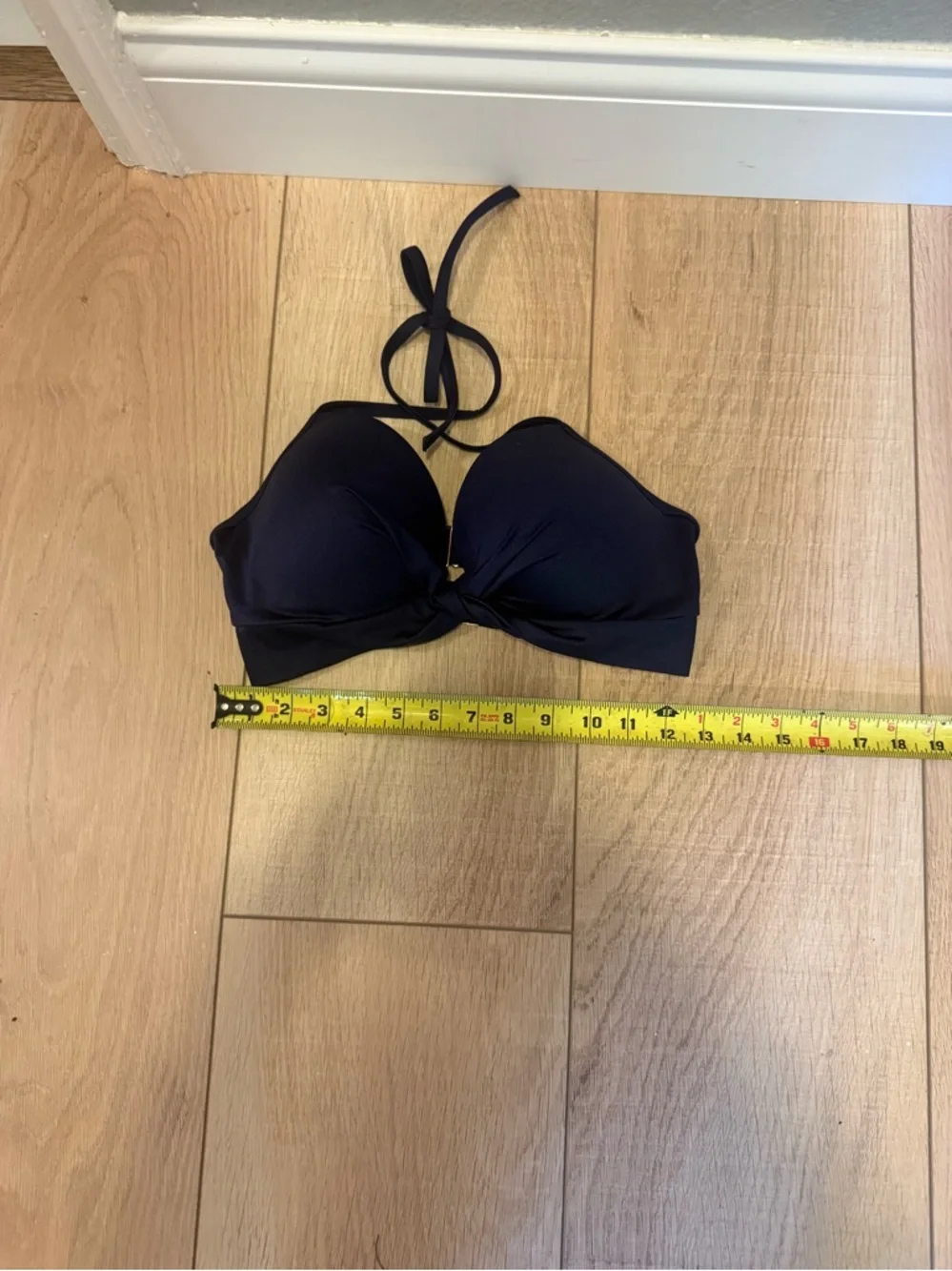 👙🌺🌴 Shade & Shore Navy Underwire Bikini Top 36C | Push Up Knot Front Swim Top